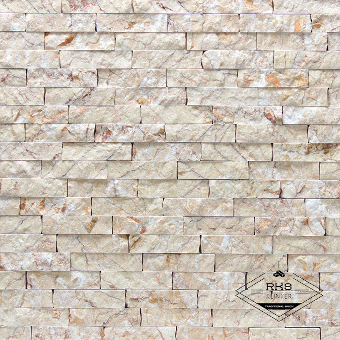 Фасадный камень Полоса - Мрамор Солнечный с прожилками в Тамбове